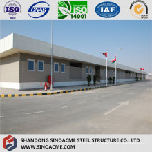 Multi Span Steel Structure Workshop with Parapet